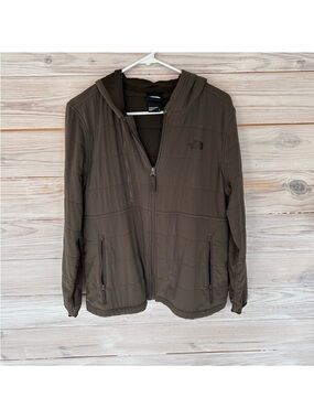 Women's The North Face Olive Hooded Mountain Sweatshirt / Jacket Size L $195
